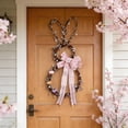 thumbnail image 6 of HuiXinOu 19.6 Inch Easter Bunny Wreath Foldable DIY Rattan Ring Decoration with Egg & Bow Bunny Ear Design for Front Door Window Spring Easter Display, 6 of 9