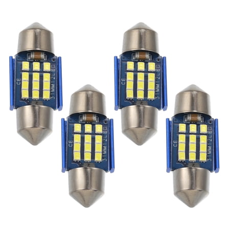 Unique Bargains 4pcs LED Festoon Light 31mm 1210 Car LED Bulb Interior Dome Map Door Lamp Courtesy Lights White