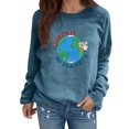 thumbnail image 1 of Gibobby Sudadera oversize mujer Sudaderas de moda de gran tamaño para mujer con cuello alto manga larga trajes de otoño 2023(Azul,M), 1 of 5