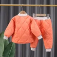 thumbnail image 4 of Conjunto acolchado de algodón de manga larga para niños, Unisex, etiqueta de cabeza de oso, bonito estilo callejero, patrón de onda, conjunto de ropa para niños, 4 of 5