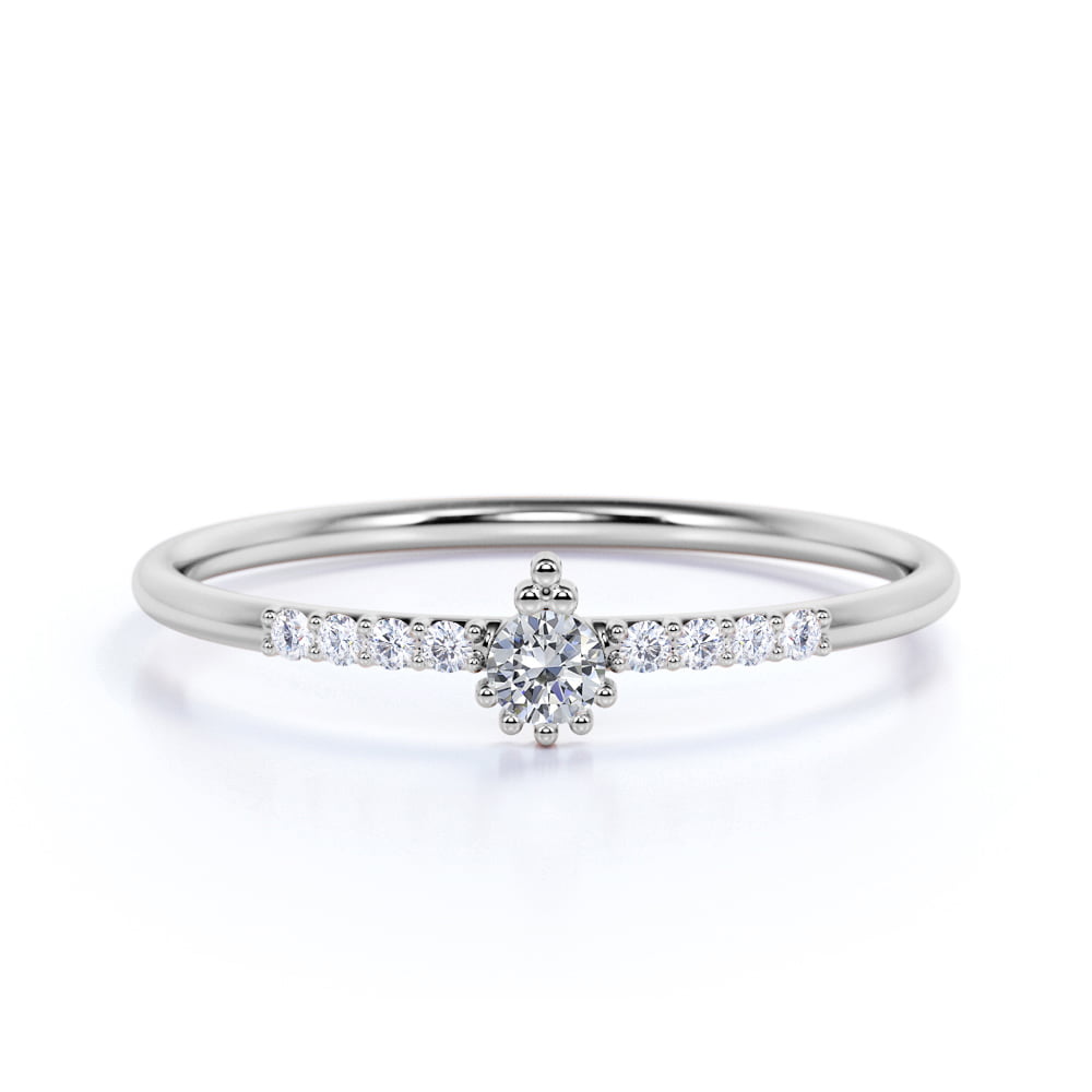 Details about   0.15 Carat Art Deco Diamond Antique look Ring Wedding Band in 14k White Gold 