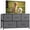 Grey, variant on MCQ 5-Drawer Dresser,Storage Tower Organizer,Chest of Drawers with Fabric Bin, Steel Frame, Wood Top for Bedroom, Closet, Entryway,Black