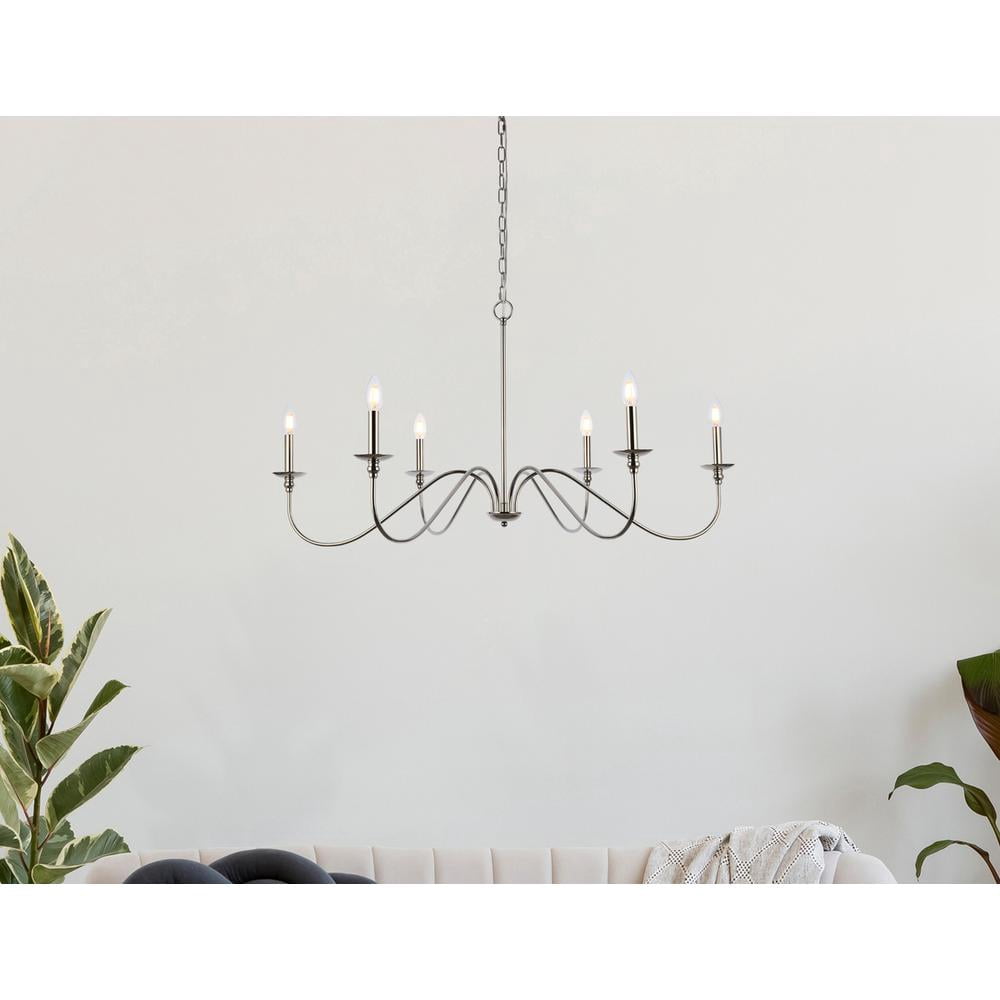Rohan 42 inch chandelier in polished nickel