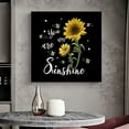 thumbnail image 3 of Square Wall Art Canvas Oil Painting, Sunflower Bees You Are My Sunshine Black Office Artworks for Bedroom Living Room Bathroom Home Decor, Stretched and Wooden Ready to Hang, 12x12 Inch, 3 of 6