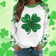 thumbnail image 2 of FDGIU ‌‌‌‌Women's Saint Patrick's Day Sweatshirt - Long Sleeve Green Shamrock Print Crew Neck Pullover, 2 of 5