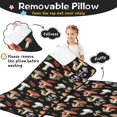 thumbnail image 3 of Mushroom and Lobster Black Pattern Teens Toddler Nap Mat with Pillow, Sleeping Mat Bag for Preschool Daycare 59"x22", 3 of 6
