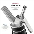 thumbnail image 4 of Professional Whipped-Cream Dispenser - 3 Various Stainless Culinary Decorating Nozzles And 1 Brush - Highly Durable Aluminum Cream Whipper, Whip-Cream Canister With Recipe Guide - Homemade Cream Maker, 4 of 9