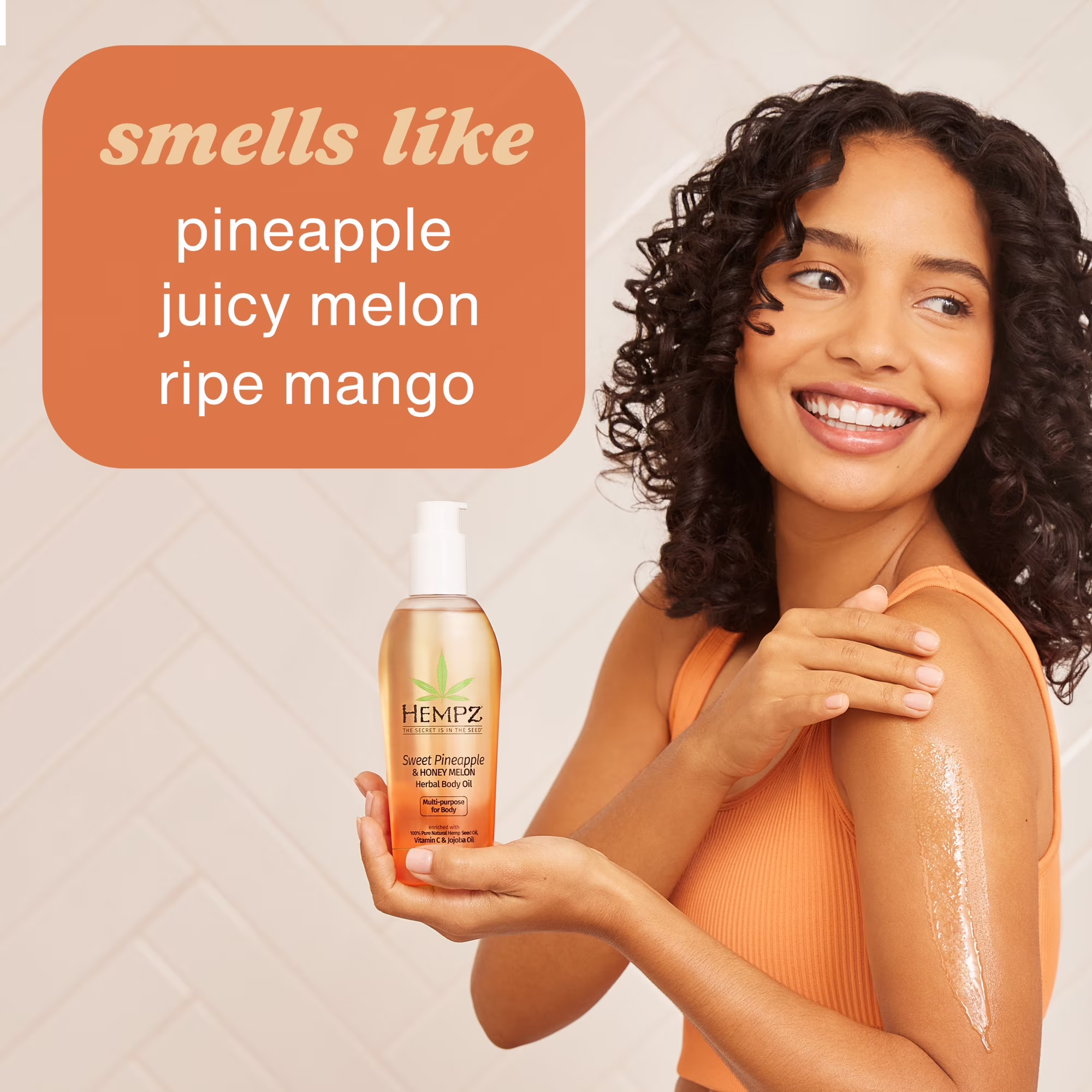 thumbnail image 2 of Hempz Sweet Pineapple & Honey Melon Hydrating Bath & Body Oil- 6.76 oz., 2 of 6