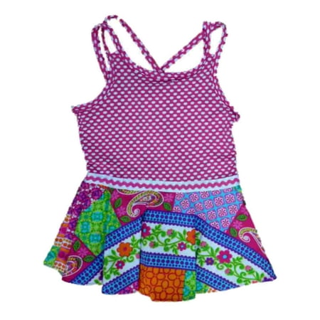 

Youngland Infant & Toddler Girls Pink & White Polka Dot &Paisley Sun Dress 18m