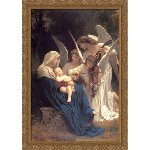 Song of the Angels 28x40 Large Gold Ornate Wood Framed Canvas Art by William-Adolphe Bouguereau