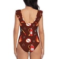 thumbnail image 6 of Yiaed Fire Extinguisher Print Women's Ruffled One Piece Swimsuit V Neck Swimwear Slimming Monokini for Woman-X-Large, 6 of 8
