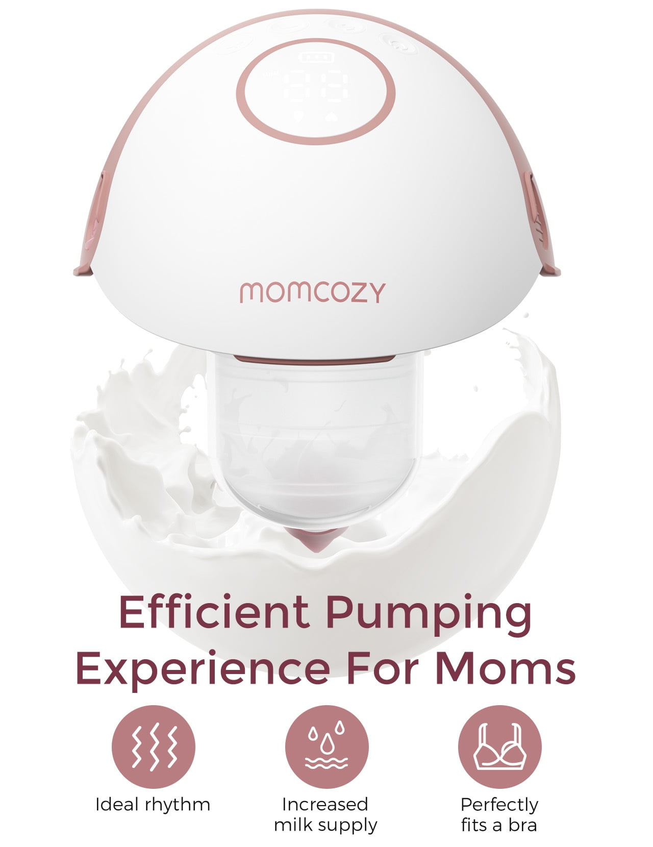 Momcozy Breast Pump Hands Free Mobile Style | M6, Wearable Breastfeeding Pump, Cozy Red 1 Count