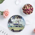thumbnail image 4 of ZHANZZK Summer Tour Bus on Sandbeach with Palm Trees Set of 8 Round Coaster for Drinks, Absorbent Ceramic Stone Coasters Cup Mat with Cork Base for Home Kitchen Room Coffee Table Bar Decor, 4 of 6
