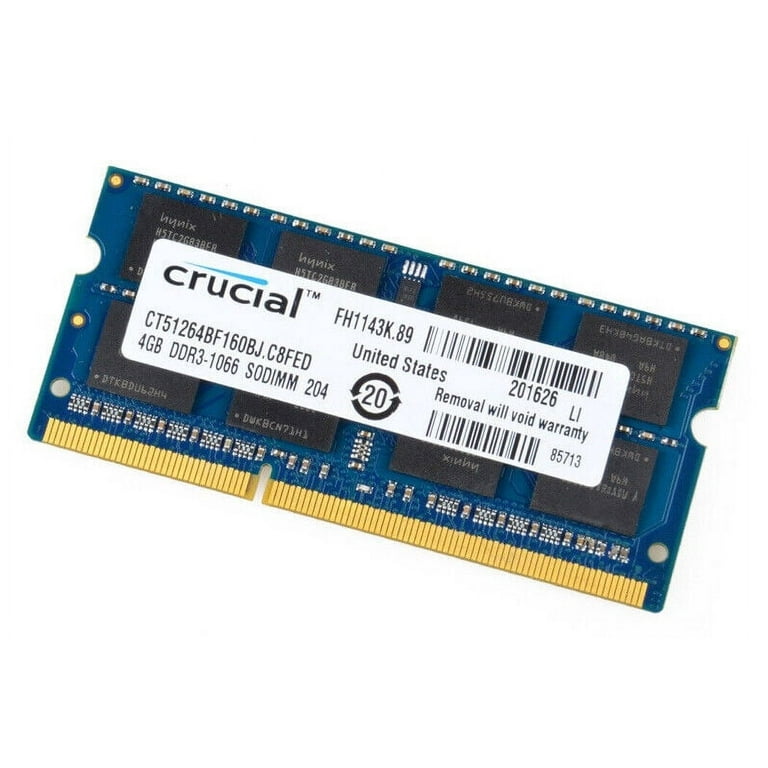 Crucial 8GB 2x 4GB DDR3 PC3-8500 1066 MHz SODIMM Memory Ram Kit