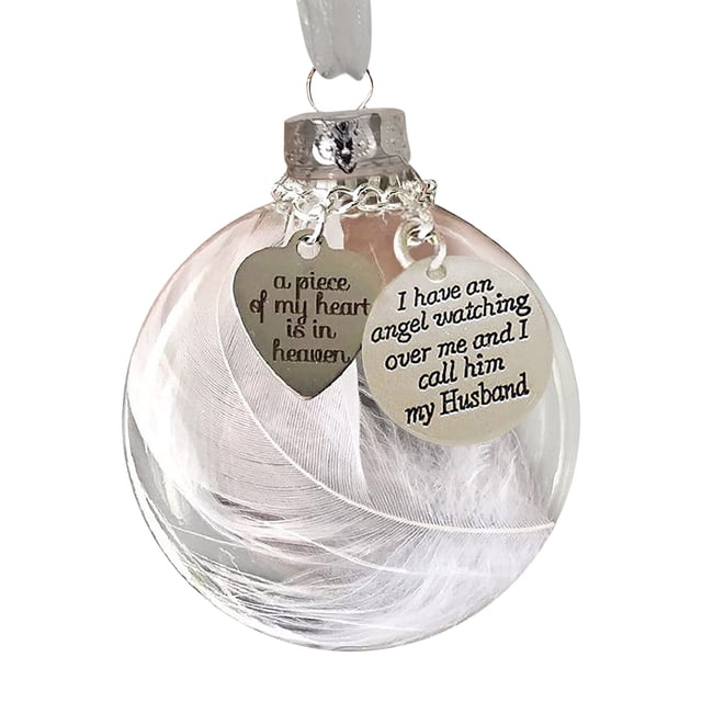 Adornos navideños Bola de plumas Un pedazo de mi corazón está en el cielo Memorial