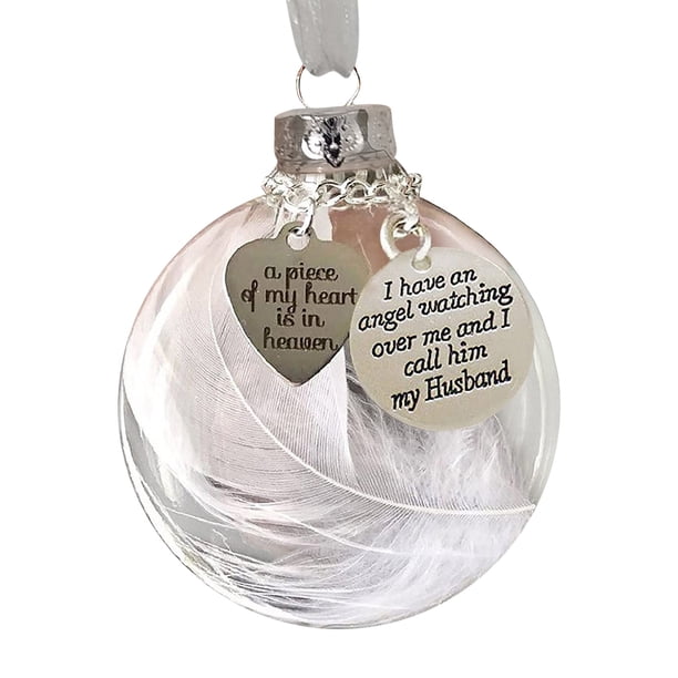 Adornos navideños Bola de plumas Un pedazo de mi corazón está en el cielo Memorial