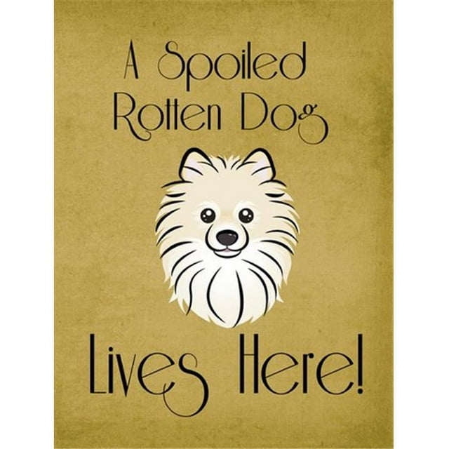 Pomeranian Spoiled Dog Lives Here Flag Garden Size