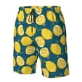 thumbnail image 4 of Disketp Men's Swim Trunks Hawaiian Breathable Surf Beach Swimsuits Mesh Lining Beach Shorts with Pockets-Lemon, 4 of 7