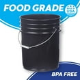 Premium 5 Gallon Bucket, HDPE, Black, 3 Pack