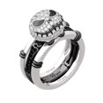 thumbnail image 2 of NBC Jack Skellington 3 Piece Rhinestone Stainless Steel Band Ring Set Size 7, 2 of 2