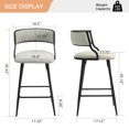 thumbnail image 5 of Barara King Bar Stools, Counter Bar Stools, Set Of 2, 26'' Counter Height Bar Stools Pu Cover Kitchen Island Counter Bar Stool(Beige), 5 of 8