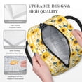 thumbnail image 3 of Yiaed Striped Sunflower Daisy Print Lunch Bag Adult Insulated Lunch Box, Leakproof Cooler Food Lunch Containers Reusable High Capacity Lunch Tote Bags-One Size, 3 of 6