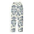 thumbnail image 4 of WEIee Womens Capri Pants Casual Summer Pocket Cropped Pants with Drawstring Printed Straight Leg Comfy Trendy Trousers Loose Fit Travel Lady Pants Multicolor L, 4 of 4