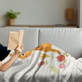 thumbnail image 3 of Squirrel Soft Flannel Fleece Throw Blanket, Funny Animal with Various Flowers at Its Feet Saying Hello Cheery Greeting, Cozy Plush for Indoor and Outdoor Use, 50" x 60", Multicolor, by Ambesonne, 3 of 5