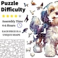 thumbnail image 4 of Wooden Jigsaw Puzzle - Colorful Havanese Dog, Irregular Animal-Shaped Pieces, Challenging Family Game for Adults & Kids, Pet Art Home Wall Decor, 4 of 6