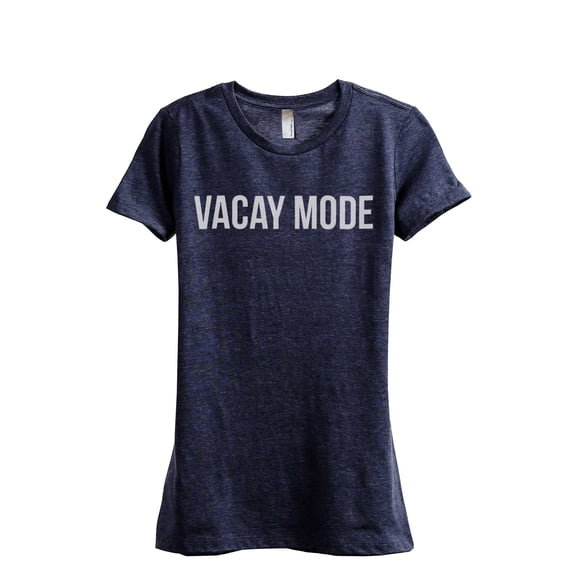 Vacay Mode Women's Fashion Relaxed T-Shirt Tee Heather Navy Medium