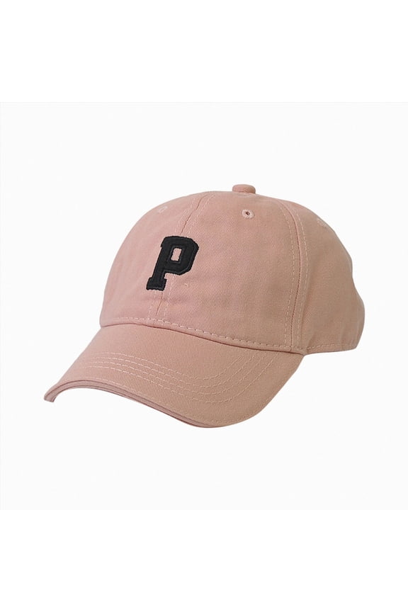 Initial Hat Letter P Vintage Toddler Boys Girls Baseball Cap Monogram Embroidered(L101-Pink,A)