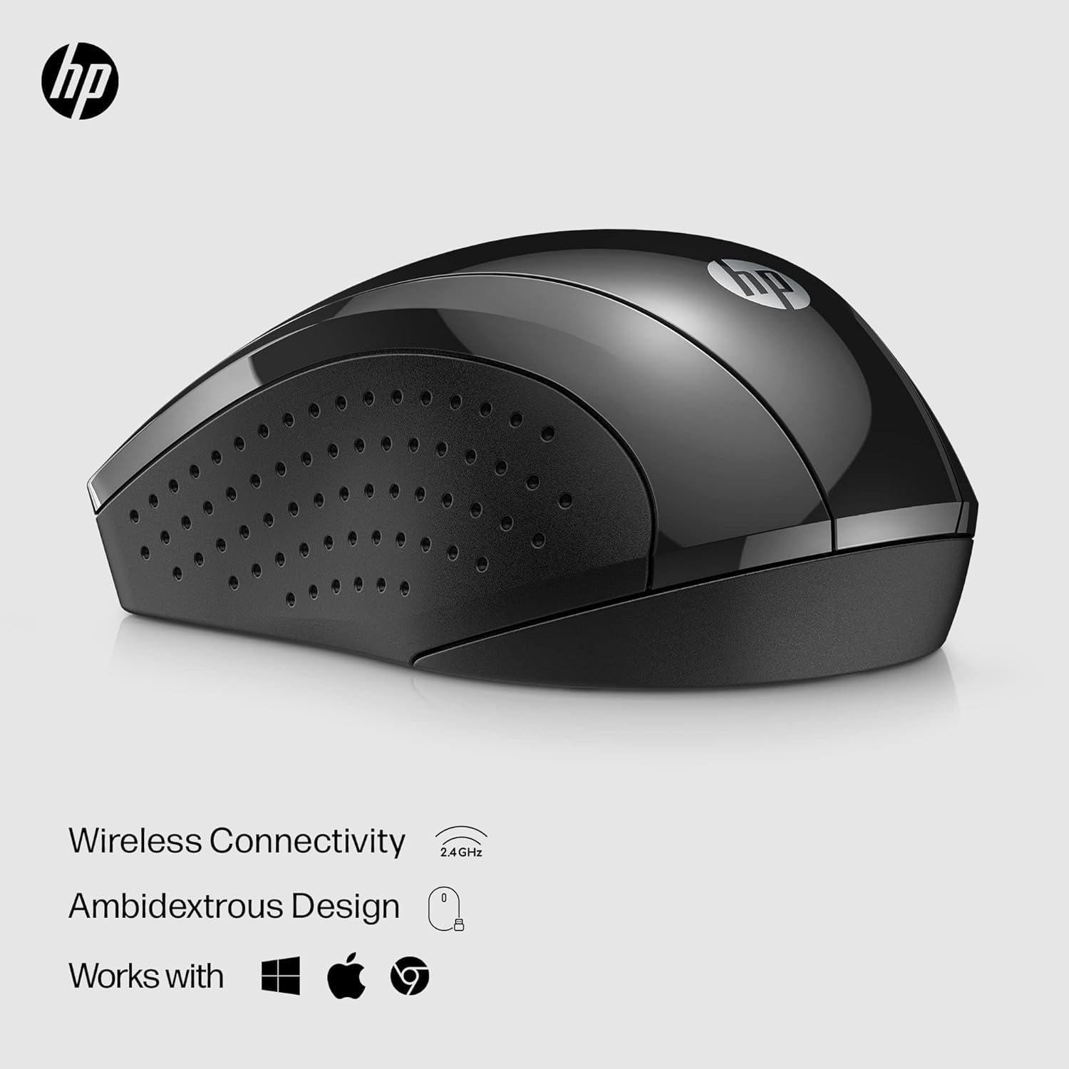X3000 G3 Wireless Mouse - Black, 15-Month Battery, Side Grips for Control, Travel-Friendly, Blue LED, Powerful 1600 DPI Optical Sensor, Compatible with Wins PC/Laptop, Mac, Chromebook (683N7AA)