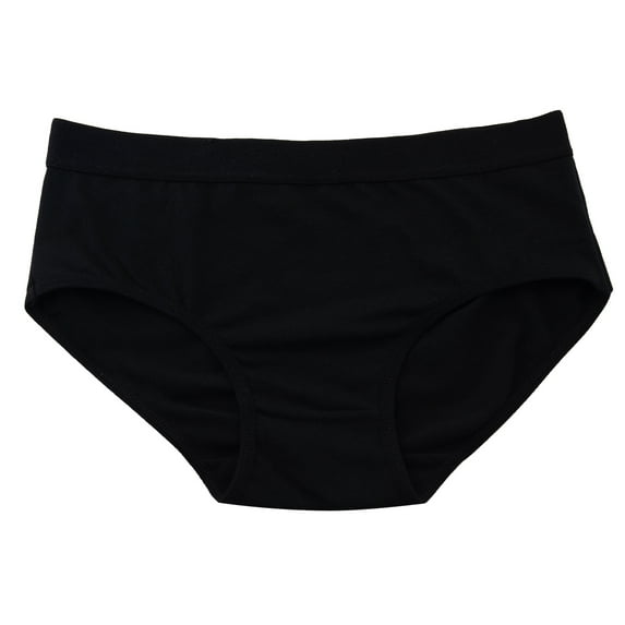 Women's Mid Waist Stretch Cotton Soft Underwear Bikini Briefs Panties, Black*5, X-Small