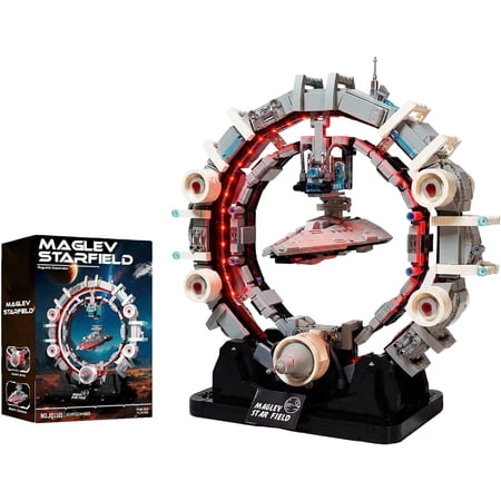 GZBricker Maglev Star Destroyer Building Blocks Sets Compatible with Lego Suspension Space Spaceship Model Ornament for Adults Boys