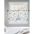 thumbnail image 5 of Turquoise Flowers Tier Curtains 24 Inch Length,Sheer Curtains for Bedroom Living Room Window Farmhouse Spring Botanical Floral Rod Pocket Drapes Kitchen Curtains Small Half Window 27.5"x24" 2 Panels, 5 of 6