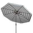 thumbnail image 3 of Safavieh Vienna 11ft Round Crank Metal Umbrella in Black and White, 3 of 6