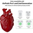 thumbnail image 3 of Unbranded Multiple Wireless Earphones Heart Drop-Proof Case with Carabiner, Red, 3 of 8
