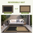 thumbnail image 2 of DEORAB 6'x9' Outdoor Rugs Waterproof Patio Reversible Plastic Geometric Carpet Camping Outside Mat,Black & Brown, 2 of 7