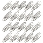 Uxcell Household Clothing Clothes Pins Clips Stainless Steel Silver Tone 20 Pack