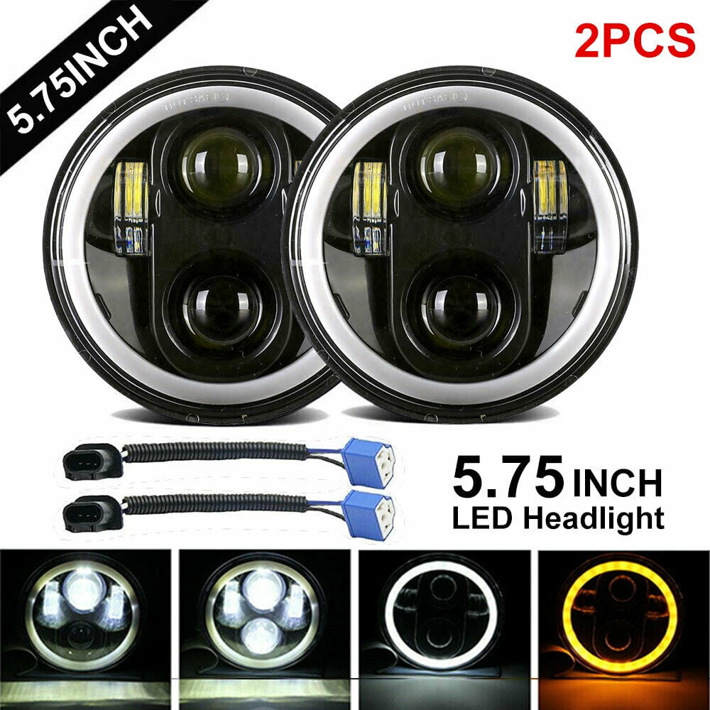 4PCS 5 3/4" 5.75 Projector LED Headlights Sealed Beam Hi/Lo White Light Bulbs 