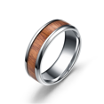 thumbnail image 1 of Anillos con incrustaciones de grano de madera de acero inoxidable para hombre, anillo de compromiso ancho creativo Retro de 8mm, joyería para novio, accesorios de regalos, 1 of 2