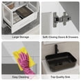 thumbnail image 6 of ELECWISH 24" Vanity Bathroom Cabinet with Mirror and Vessel Sink Bowl Faucet Combo Set, 6 of 9