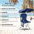 thumbnail image 6 of Portable Folding Camping Chairs with Canopy Shade, Beach Chair for Adults, Durable Weather Resistant 600D Oxford Cloth, Camping Chair with Canopy for Outdoors, 6 of 6