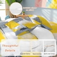 thumbnail image 2 of Watercolor Brush Bedding Duvet Cover Set Twin Size 4 Pieces Gray Yellow Abstract Modern Graffiti Bedding Set with Zipper Closure, 1 Comforter Cover 68x86 Inches 1 Flat Sheet & 2 Pillow Cases, 2 of 7