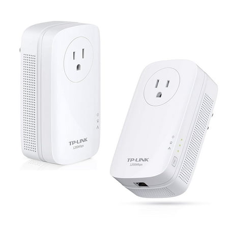 TP-LINK TL-PA8010P KIT AV1200 Gigabit with Power Outlet Pass-through Powerline Adapter, Up to