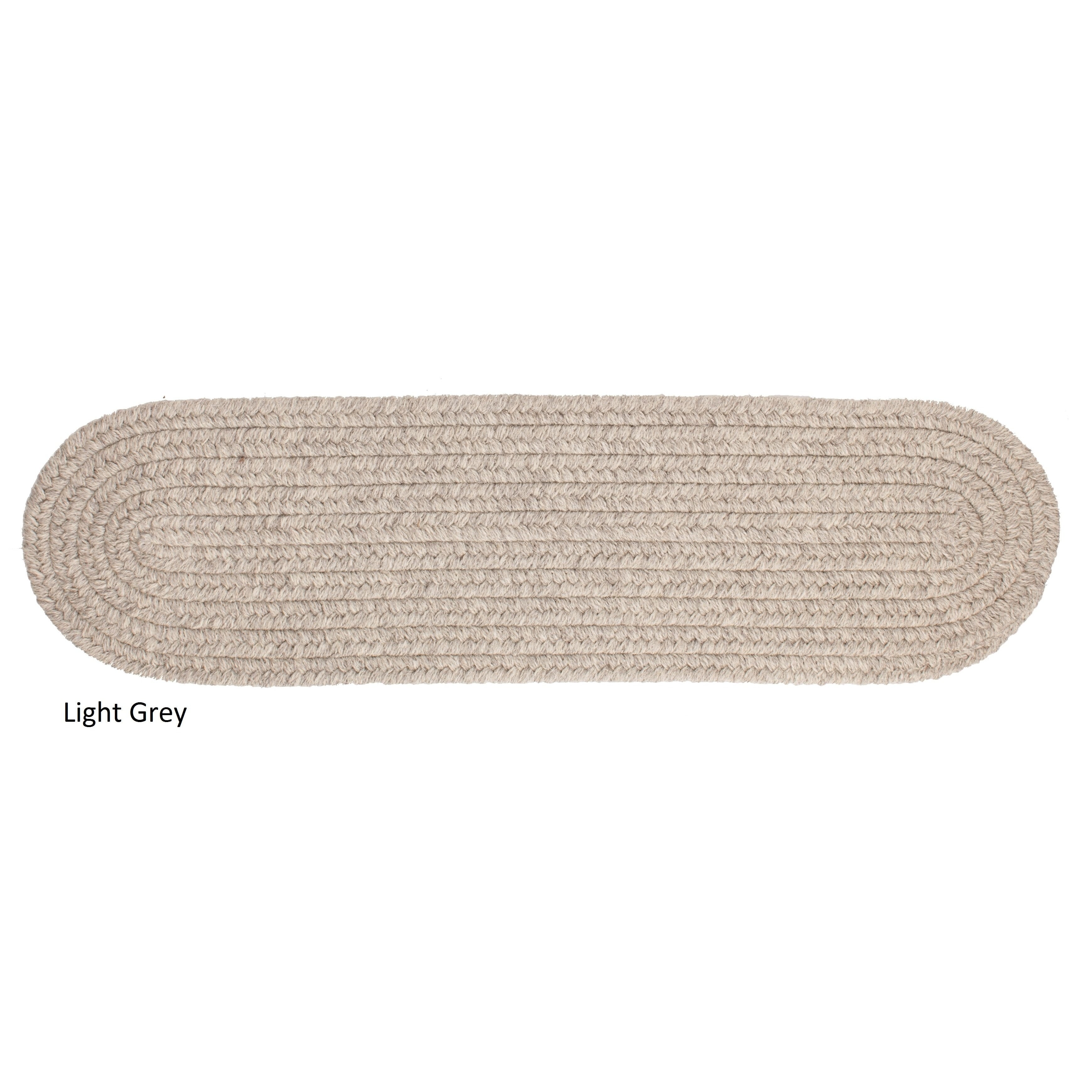 Rhody Rug Woolux Wool Braided Reversible Stair Treads (Set of 4) 8" x 28" Oval