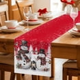 thumbnail image 5 of Red Christmas Table Runner 70 Inches Long Farmhouse Dress Scarves, Snowman Snowflake Winter Birds Dining Tablerunner for Coffee Table/Kitchen Island/Party Décor, 13" x 70", 5 of 8