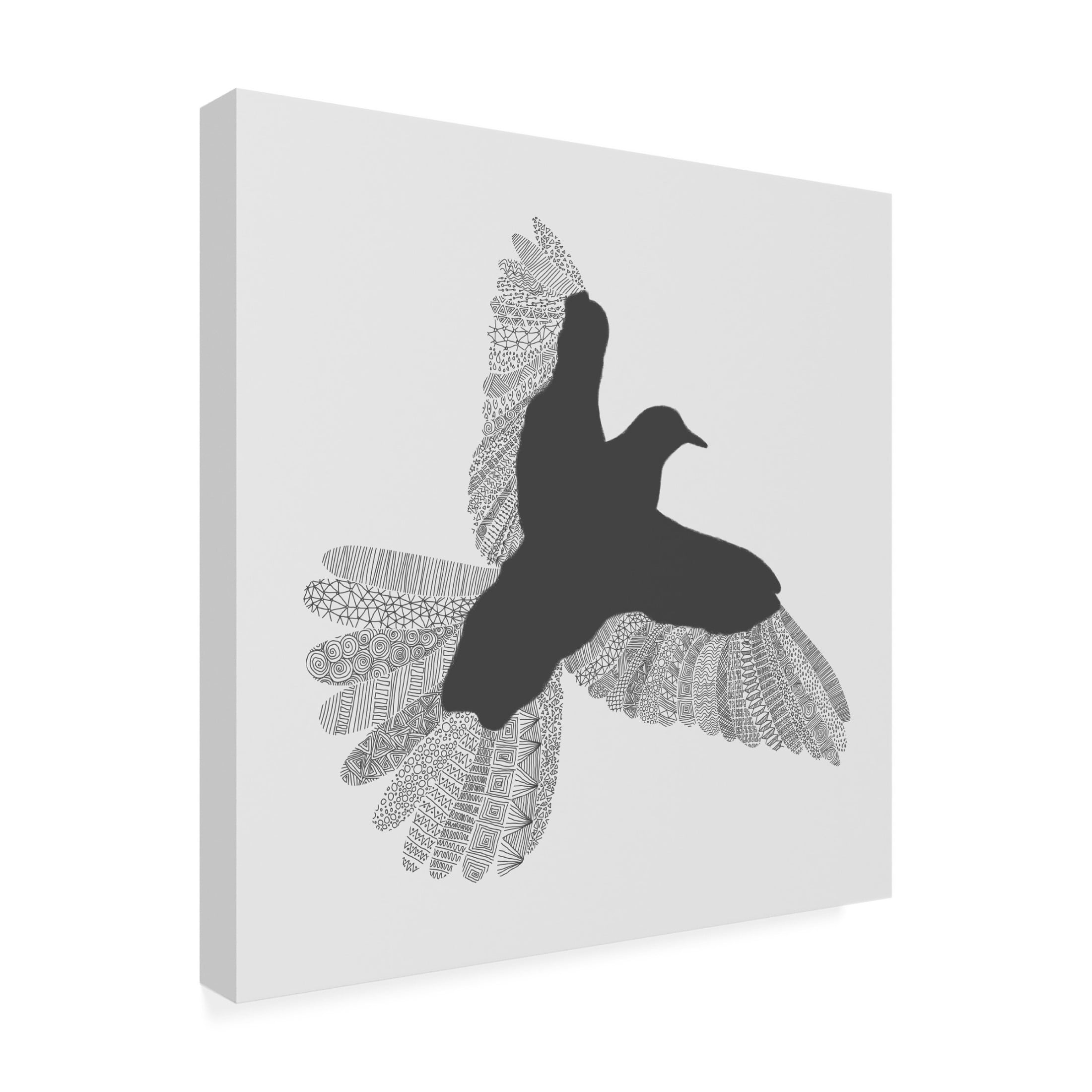 Trademark Fine Art Florent Bodart Bird Grey Canvas Wall Art