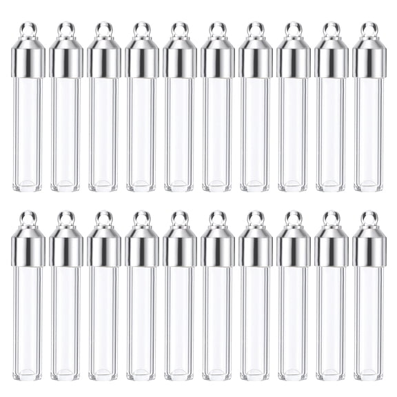 Uxcell 20 pcs Name on Rice Glass Vial Pendant 6mm Width Transparent Wishing Bottles for Necklace DIY Pendant Craft
