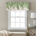 thumbnail image 3 of Summer Botanical Valance Curtain for Windows Watercolor Gradient Green Leaves Linen Texture Rod Pocket Curtain Valances Short Window Treatments for Kitchen Bathroom Laundry Basement 60 x 14 Inch, 3 of 9